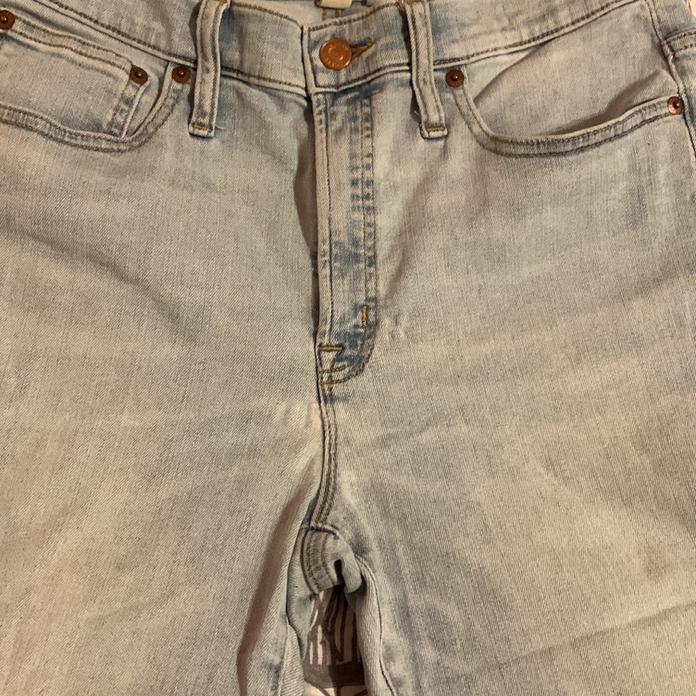 J Crew 9” High-Rise Toothpick Light Wash Jeans, 31 Tall